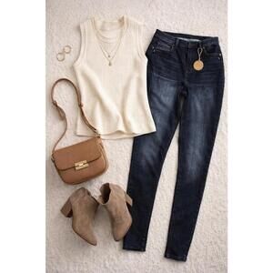 Dark Wash Skinny Jeans with Stretch - dp Brand